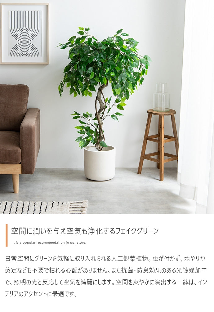 【高さ120cm】Nature 光触媒人工観葉植物　ベンジャミン