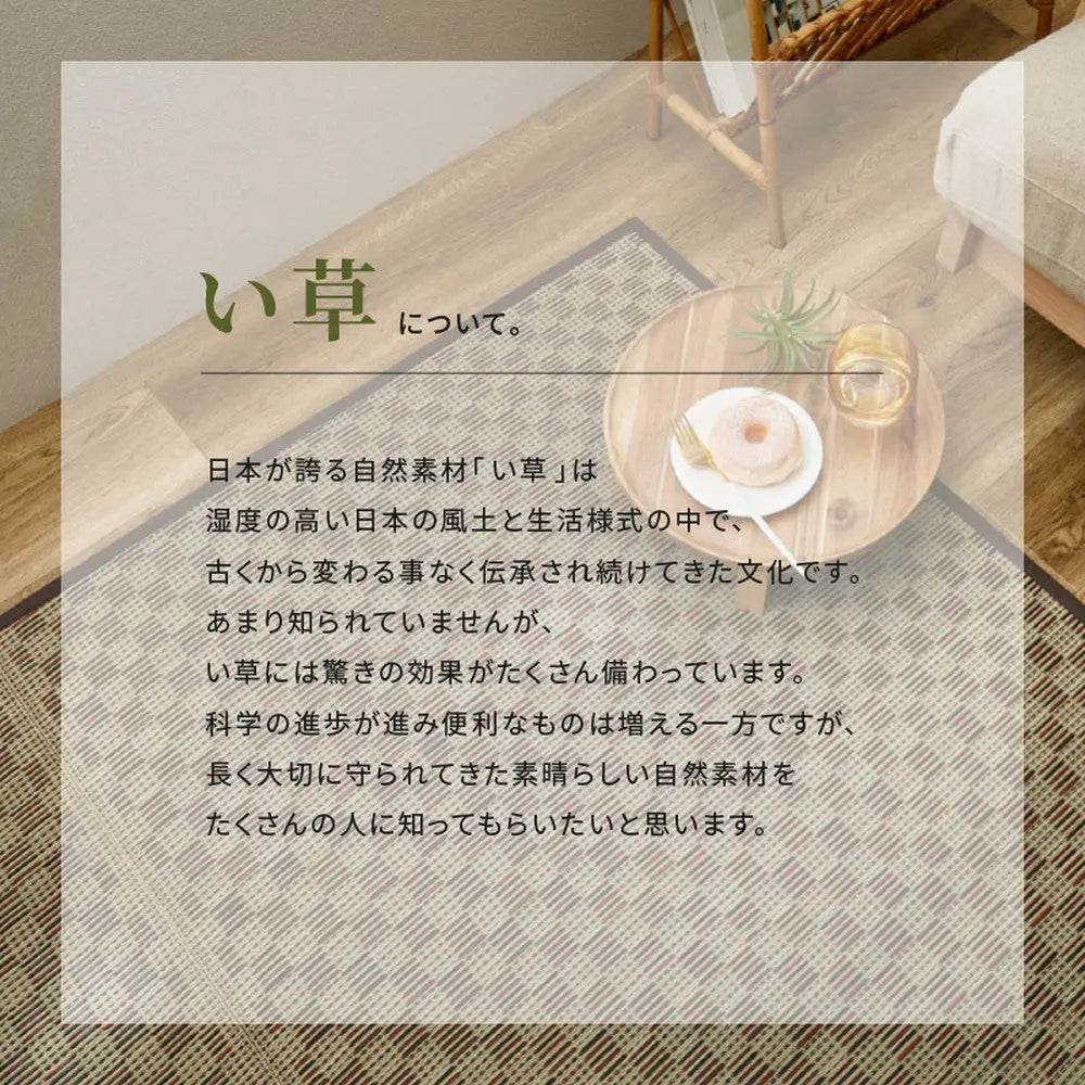 い草カーペット 裏貼り 若月 約174×174cm 江戸間 2畳 2帖 敷き詰め 柄上敷き 花ござ い草ラグ 和モダン 市松模様 HAGIHARA
