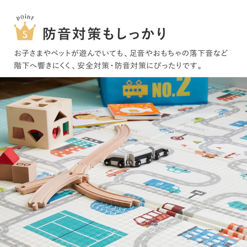 折りたたみ クッションプレイマット エクスシリーズ エクスロード エクスモロッコ 約178×196cm コンパクト収納 水拭きOK リバーシブル HAGIHARA