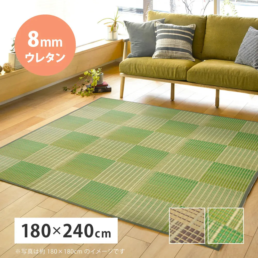 い草ラグ クレパス 約180×240cm 8mmウレタン ふっくら 厚手 HAGIHARA