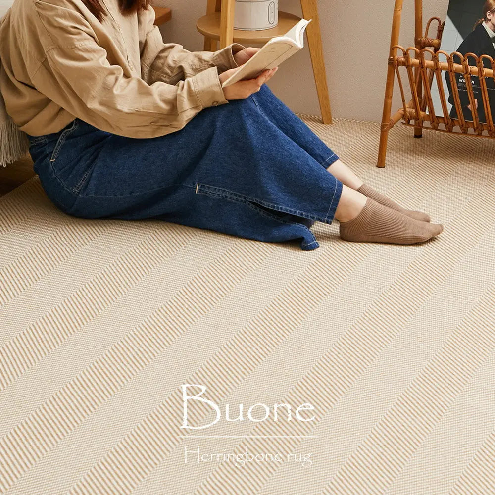 洗える ヘリンボンラグ ボーナ 約190×240cm ヘリンボーン 洗濯機で洗えるラグ 滑り止め付き オールシーズン HAGIHARA