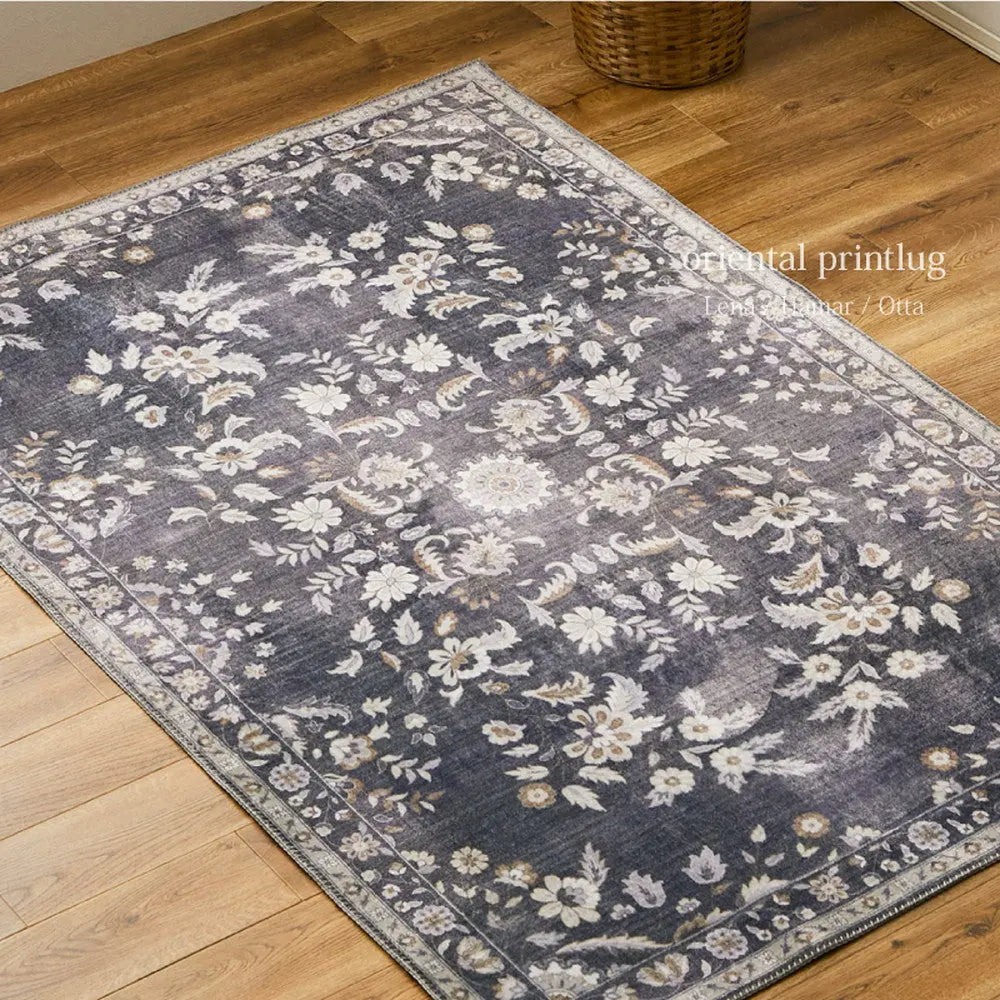 ソフトフランネル 転写プリントラグ 約190×240cm レーナ ハーマル オッタ 洗えるラグ 滑り止め付き オールシーズン HAGIHARA