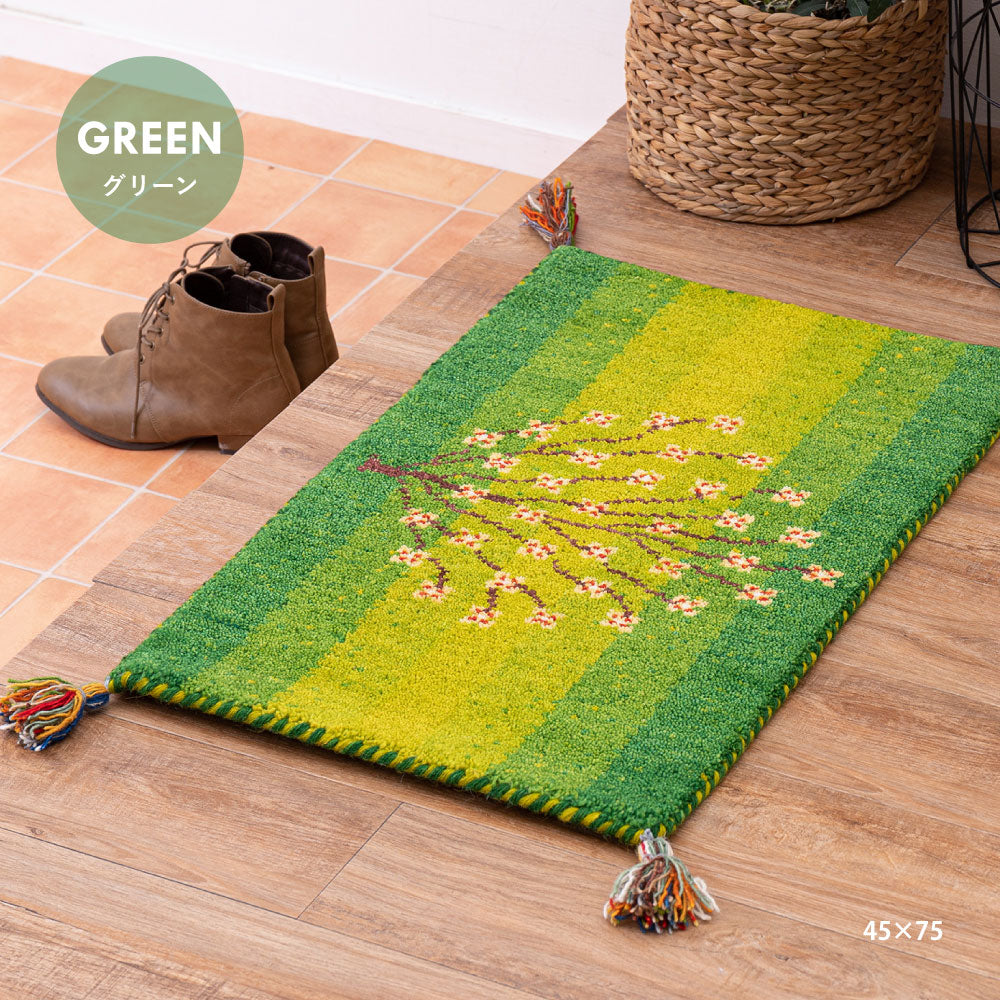 ギャッベ キッチンマット 約40×240cm ギャベ GABBEH A8 ウール 羊毛 ロングマット アクセントマット HAGIHARA