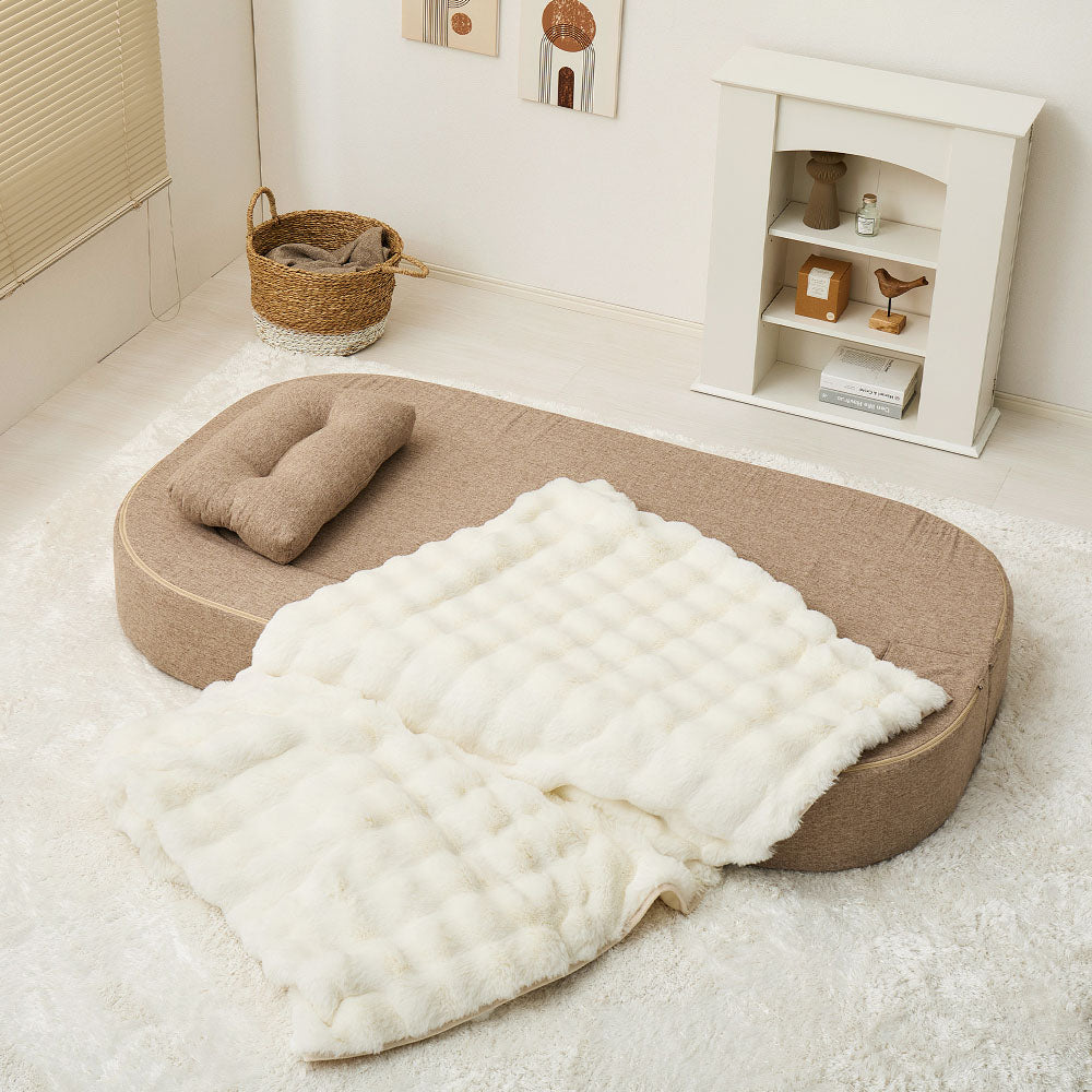 フロアソファ ルメール 2WAY 幅170cm ローソファ ソファベッド ウレタンフォーム 圧縮 HAGIHARA