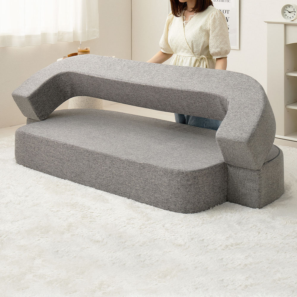 フロアソファ ルメール 2WAY 幅170cm ローソファ ソファベッド ウレタンフォーム 圧縮 HAGIHARA