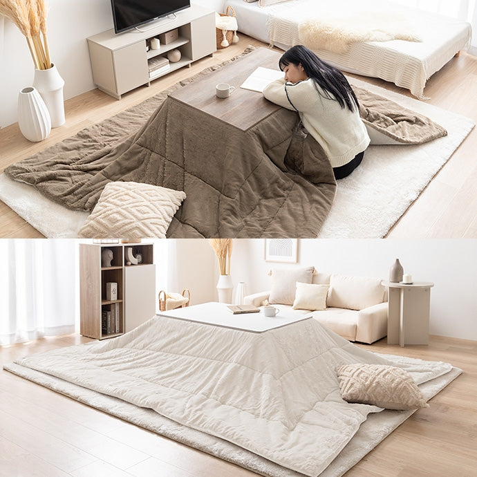 【長方形:天板90cm×60cm】こたつ&掛け布団2点セット