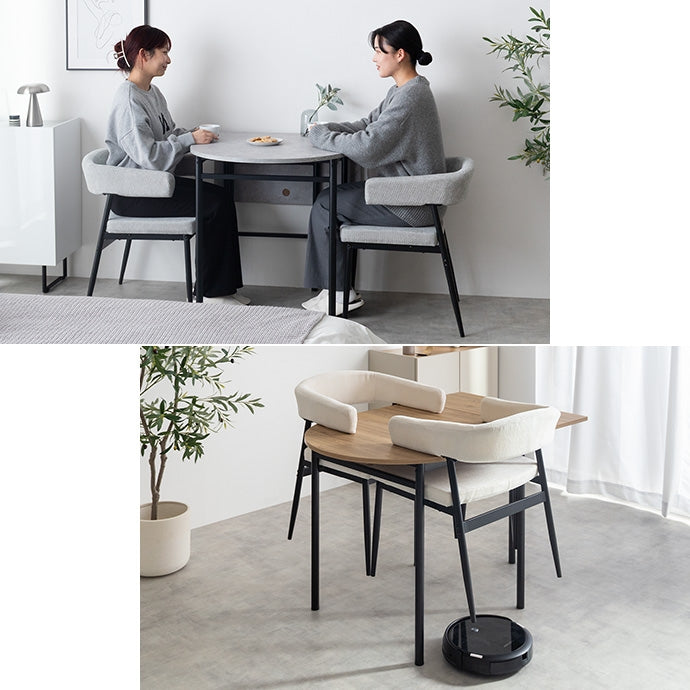 【3点セット】伸縮式ダイニングテーブル+チェア2脚