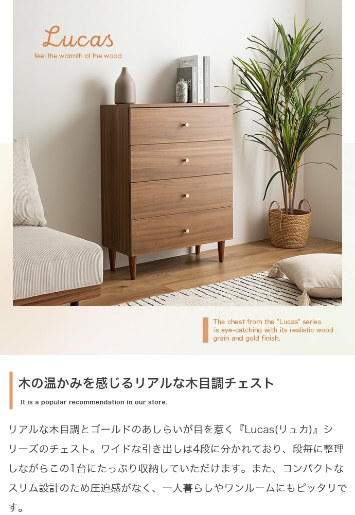 [幅65cm] 脚付きチェスト エコロファニチャー