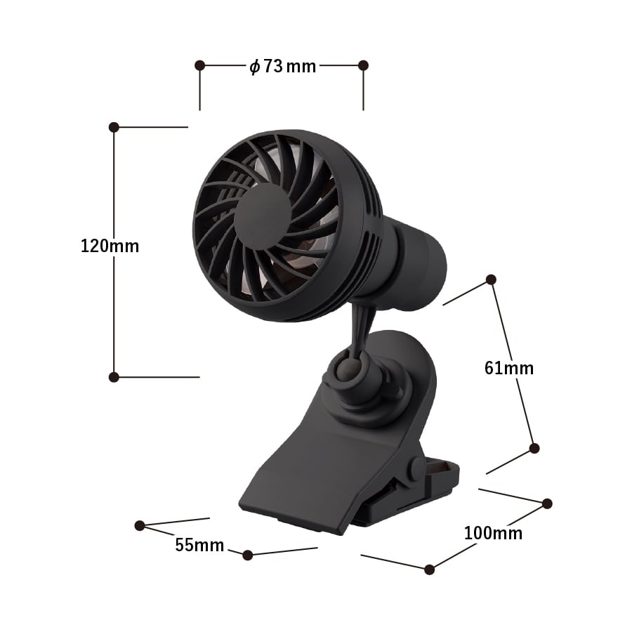 クリップミニハンディファン スタンドファン クリップファン ハンズフリーファン トレードワークス