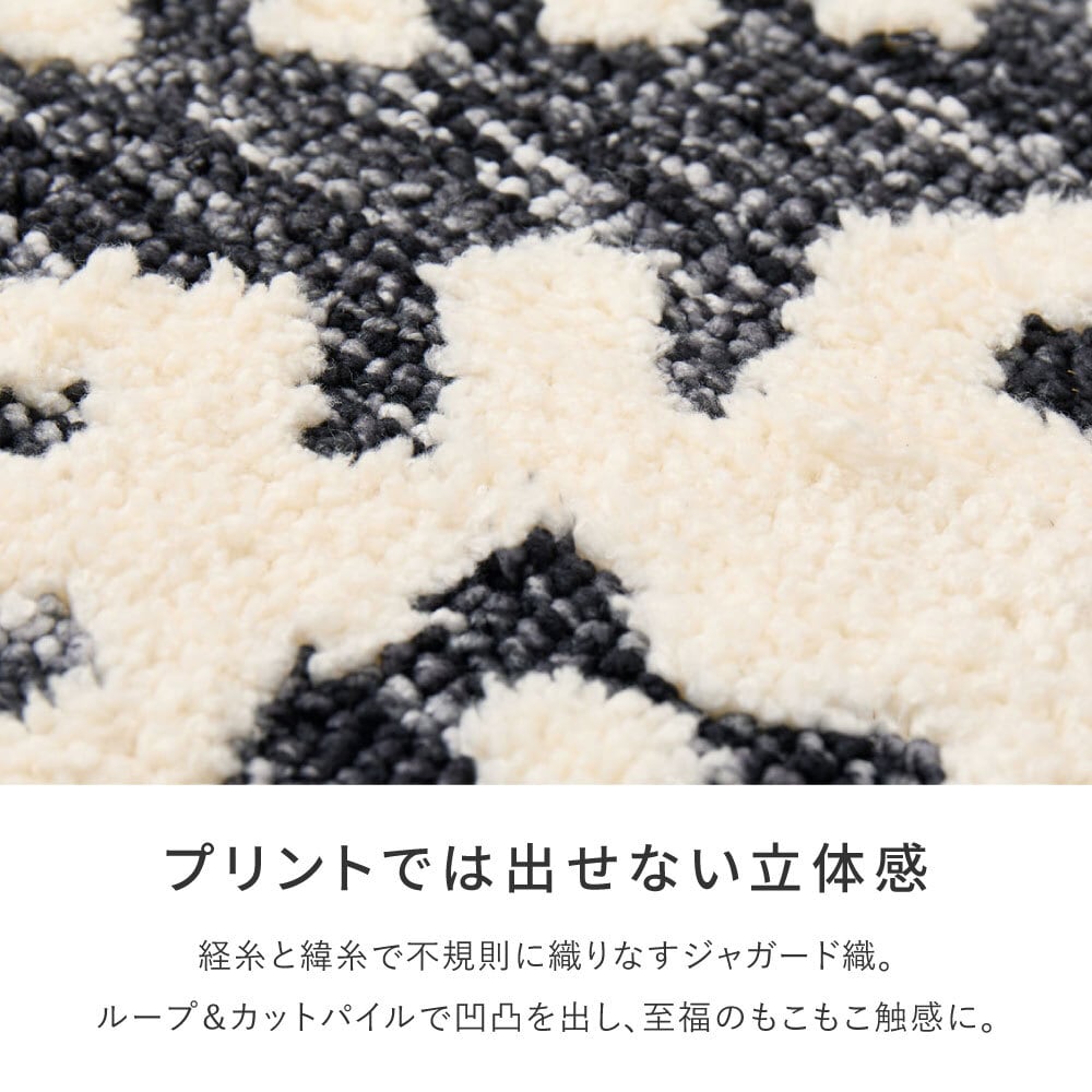 [約70×120cm] シェニールマット ダッタ 玄関マット ふっくら 厚手 ジャガード織 オールシーズン HAGIHARA