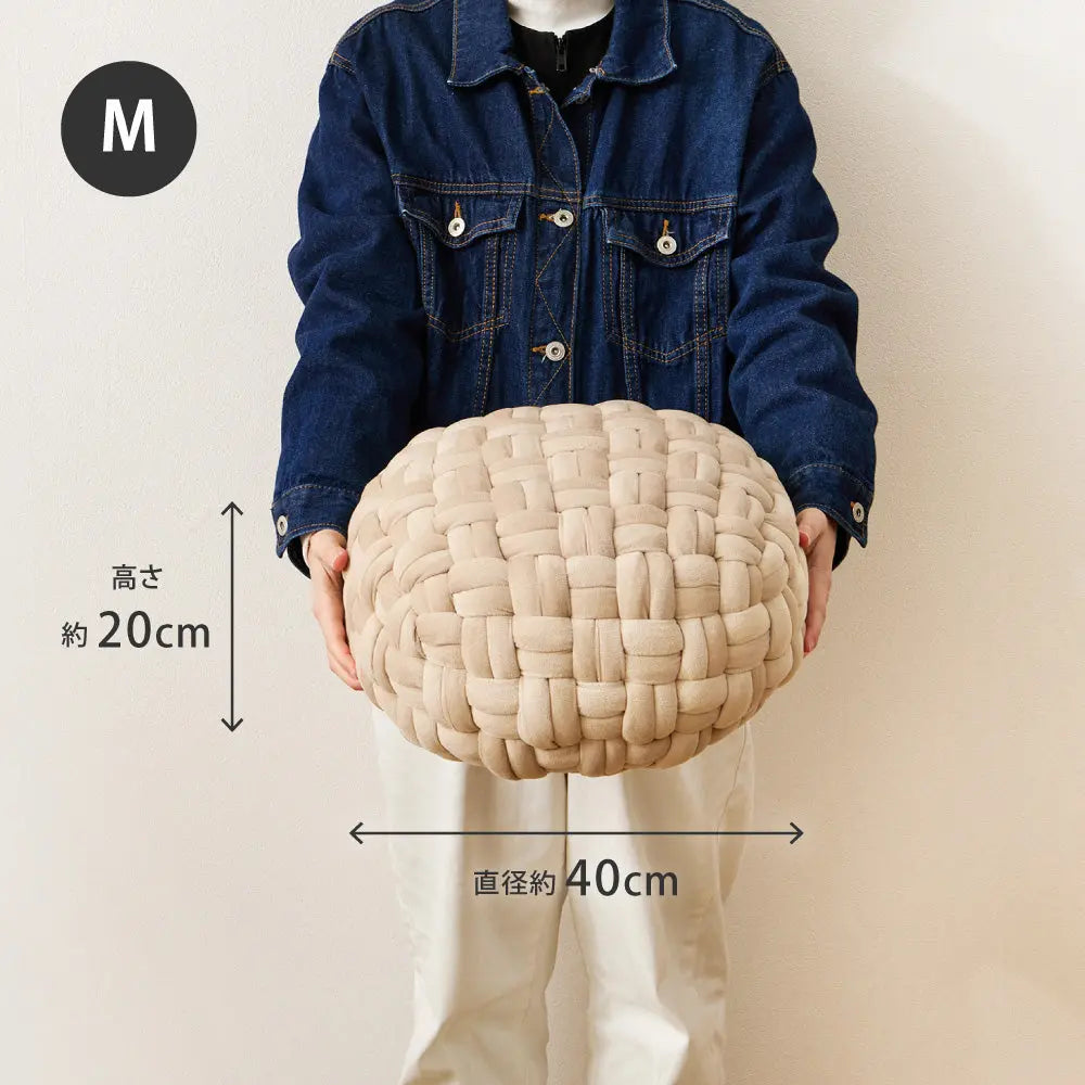 クッション スツール ベルベット プフ 約40cm Mサイズ オットマン 丸クッション HAGIHARA