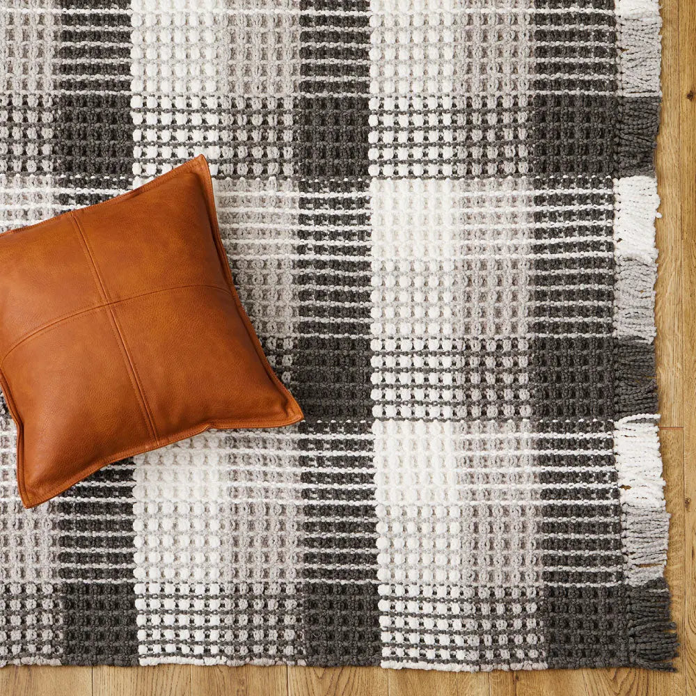 洗える キッチンマット エルフ 約45×120cm ロングマット ワッフル ギンガムチェック 厚手 ポコポコ HAGIHARA