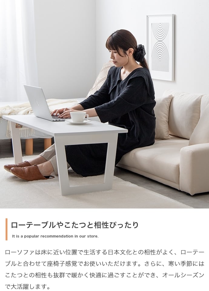 2人掛けローソファ コンパクトソファ 韓国風 エコロファニチャー