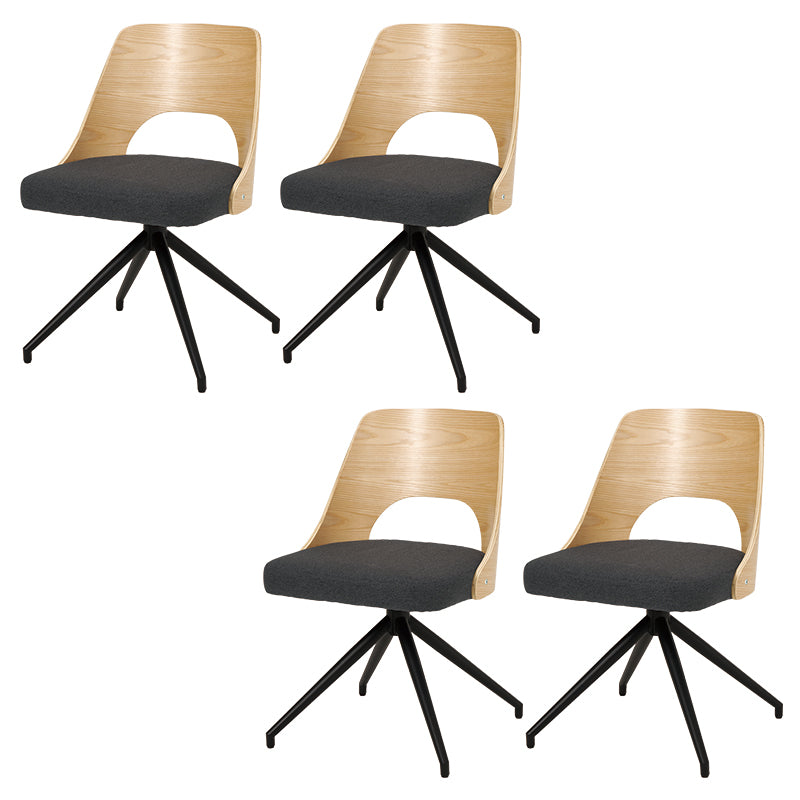 [単品/2脚/4脚] 回転式ダイニングチェア 360度回転 天然木×スチール デザインチェア 肘付き 食卓椅子 ファブリック レザー調 おしゃれ 北欧 モダン