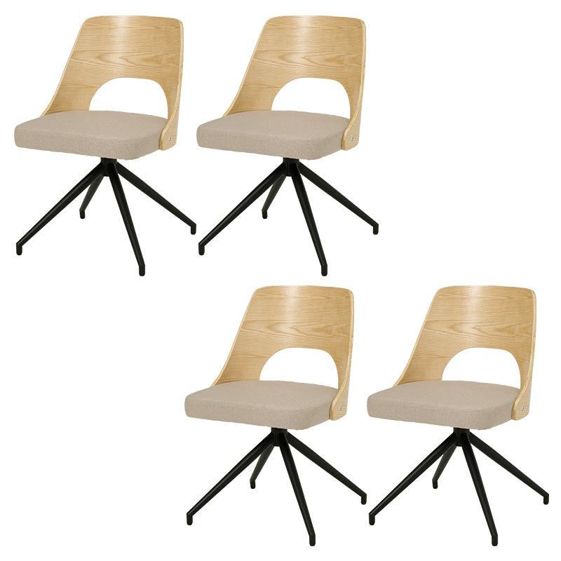 [単品/2脚/4脚] 回転式ダイニングチェア 360度回転 天然木×スチール デザインチェア 肘付き 食卓椅子 ファブリック レザー調 おしゃれ 北欧 モダン