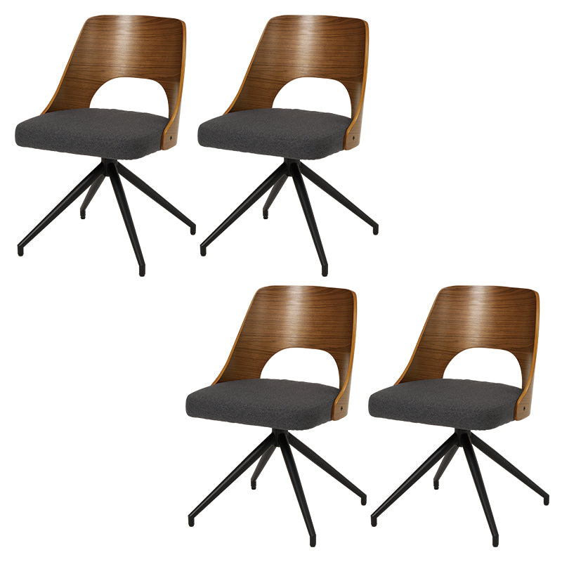 [単品/2脚/4脚] 回転式ダイニングチェア 360度回転 天然木×スチール デザインチェア 肘付き 食卓椅子 ファブリック レザー調 おしゃれ 北欧 モダン