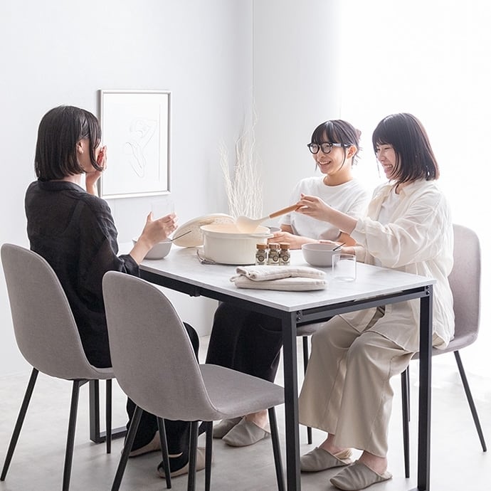 [3点セット] 伸縮式ダイニングテーブル+チェア2脚 木目調 エコロファニチャー