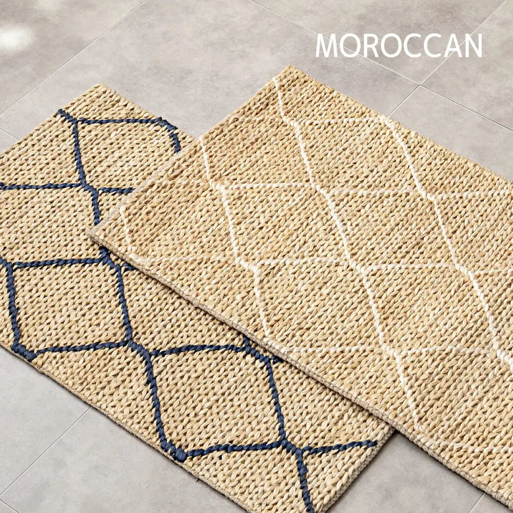 ジュートマット トロン モロッカン 約60×90cm 黄麻 手織り ハンドメイド インテリアマット インド製 HAGIHARA