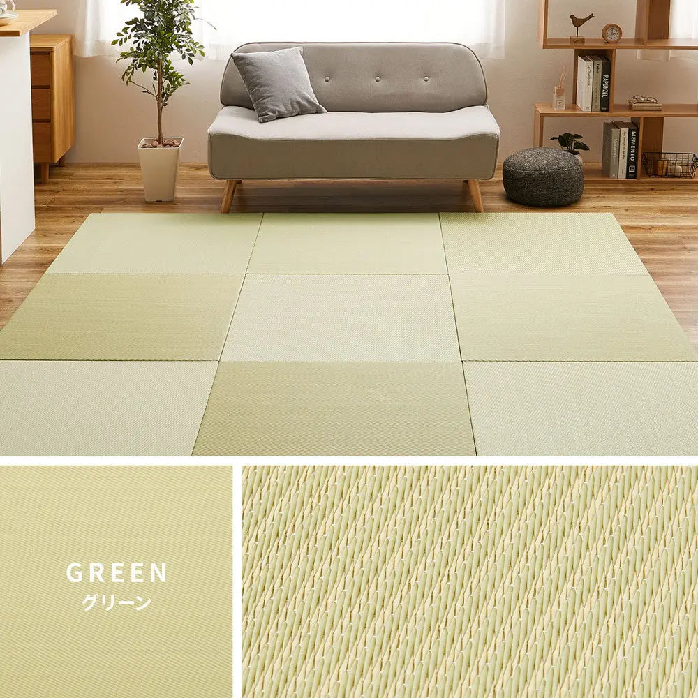 【同色6枚セット】 水拭きできる い草風 置き畳 綾模様 約65×65×2.5cm 半畳 縁なし フロア畳 ユニット畳 PP 滑り止め付き HAGIHARA