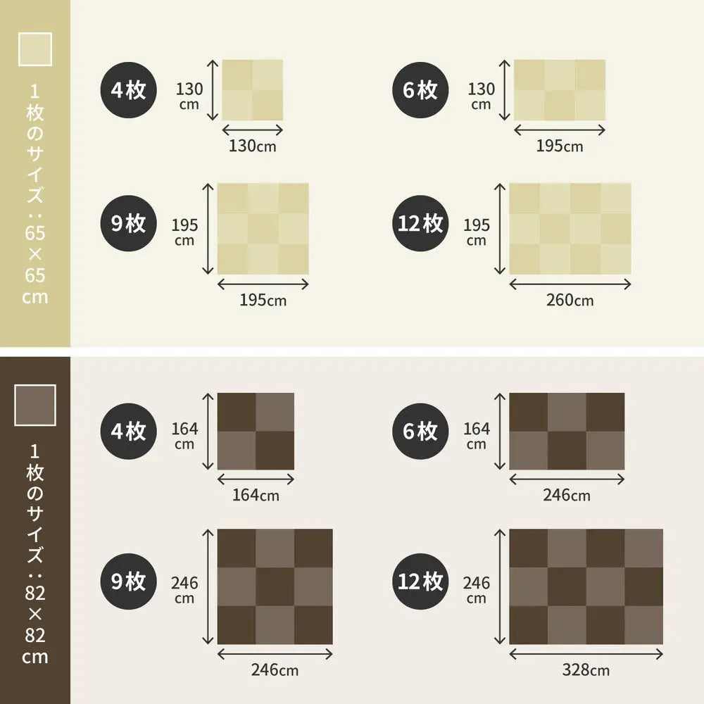 【同色6枚セット】 水拭きできる い草風 置き畳 綾模様 約65×65×2.5cm 半畳 縁なし フロア畳 ユニット畳 PP 滑り止め付き HAGIHARA