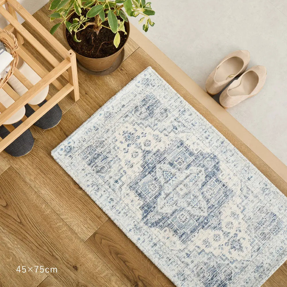 シェニールマット シュリア ダーシャ 約70×120cm 玄関マット インテリアマット 室内 屋内 ジャガード織 オールシーズン HAGIHARA