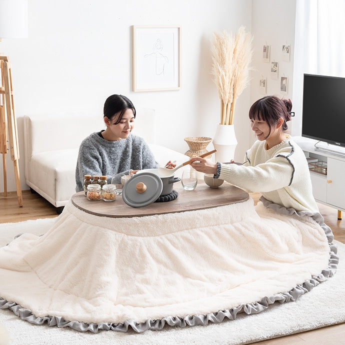 【楕円形:天板 90cm×60cm】こたつテーブル