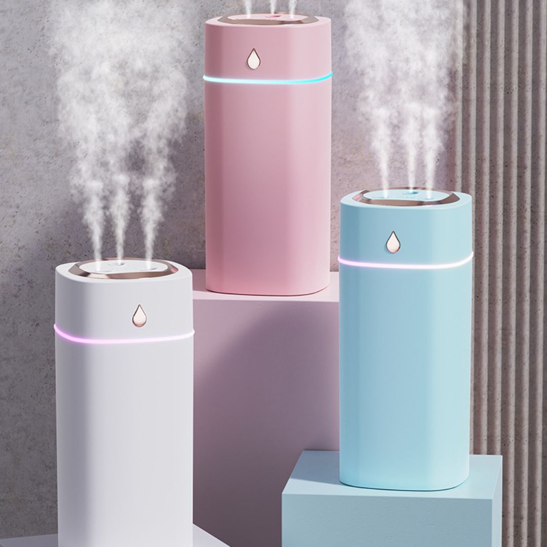 [600ml大容量] 静音加湿器 ナノミスト 上部給水 七色LEDライト USB卓上加湿器 乾燥対策 空焚き防止 オフィス 寝室 車載用 おしゃれ かわいい