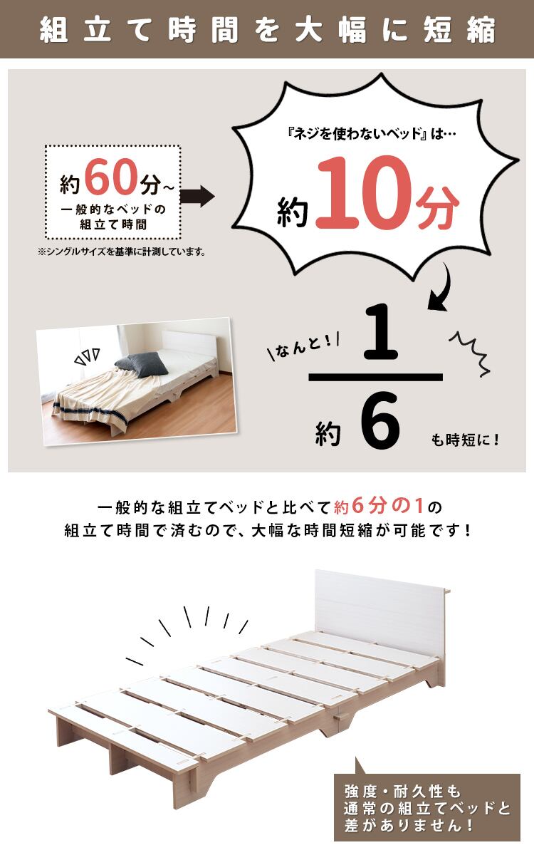 [SD]簡単組立すのこベッド ローベッド単体 ネジ不使用 ジャパンディ ナカバヤシ