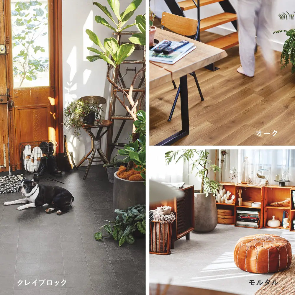 ペット対応 クッションフロア 8帖用 約364×352cm（約91×352cm×4枚） 抗菌 抗ウイルス 消臭 防炎 フロアマット 滑りにくい キズに強い 土足OK DIY 日本製 HAGIHARA