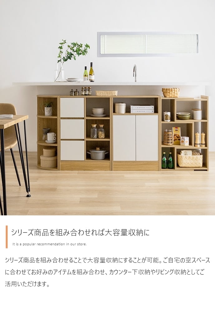 [幅55cm] キャビネット シンプル ノイズレスデザイン コード穴付き エコロファニチャー
