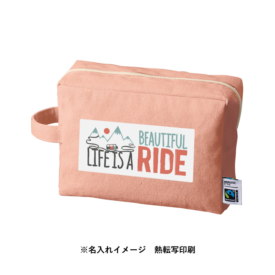 フェアトレードコットンキャンバスファスナーポーチ（L） トレードワークス