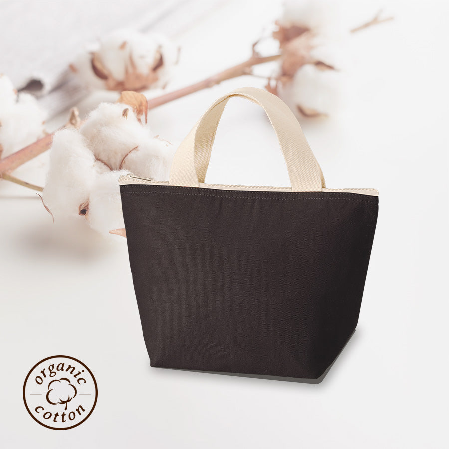 【アウトレット】オーガニックコットンバイカラー保冷トート（S）　ブラック