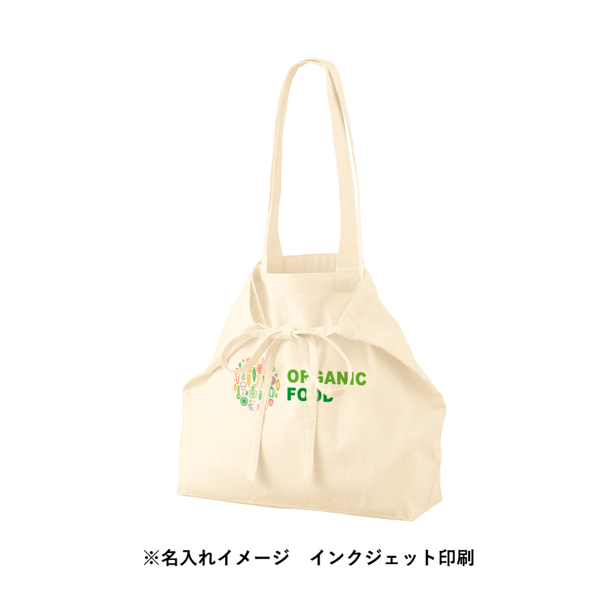 オーガニック厚手コットン紐リボントート　ナチュラル