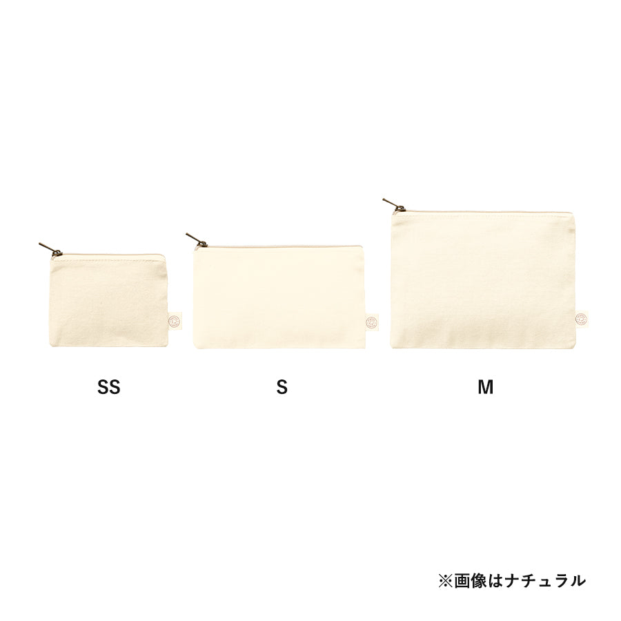 オーガニックコットンキャンバスフラットポーチ（S）　ナチュラル