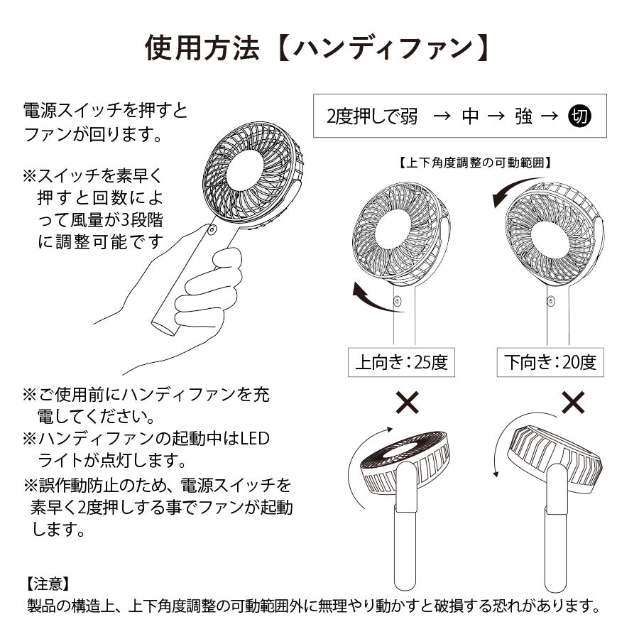 回転スタンド付ハンディファン