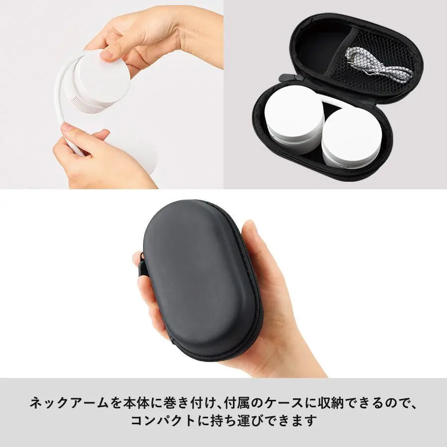 折りたたみネックUSBファン ホワイト クールグッズ 熱中症対策グッズ トレードワークス