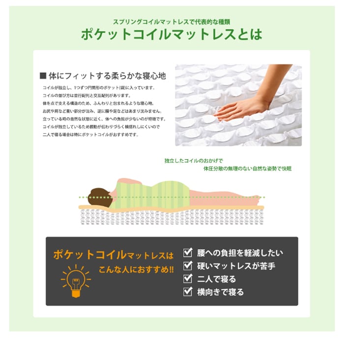 [S/SD/D/Q] ポケットコイルマットレス Excellent Nanotech エクセレント/ナノテック ナカバヤシ