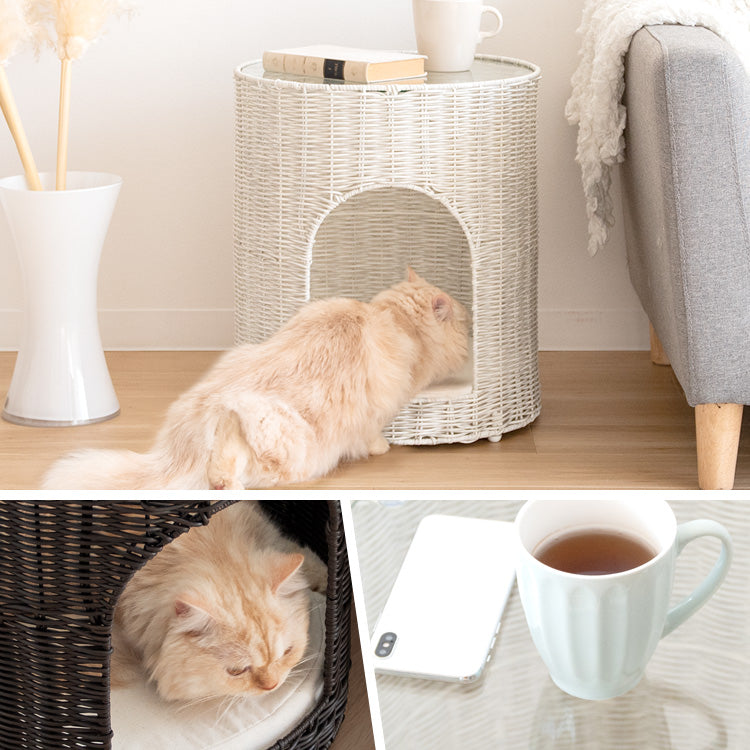 [幅40cm] 猫ちぐら Pienet ラタン キャットハウス 宮武製作所