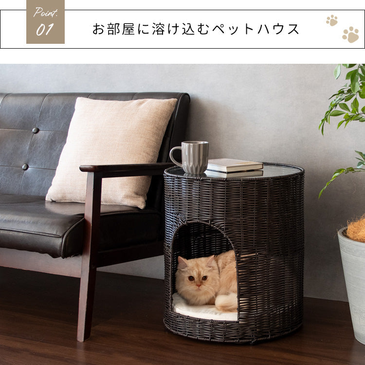 [幅40cm] 猫ちぐら Pienet ラタン キャットハウス 宮武製作所