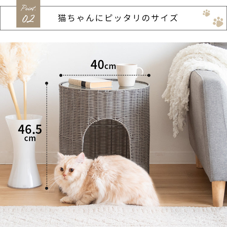[幅40cm] 猫ちぐら Pienet ラタン キャットハウス 宮武製作所