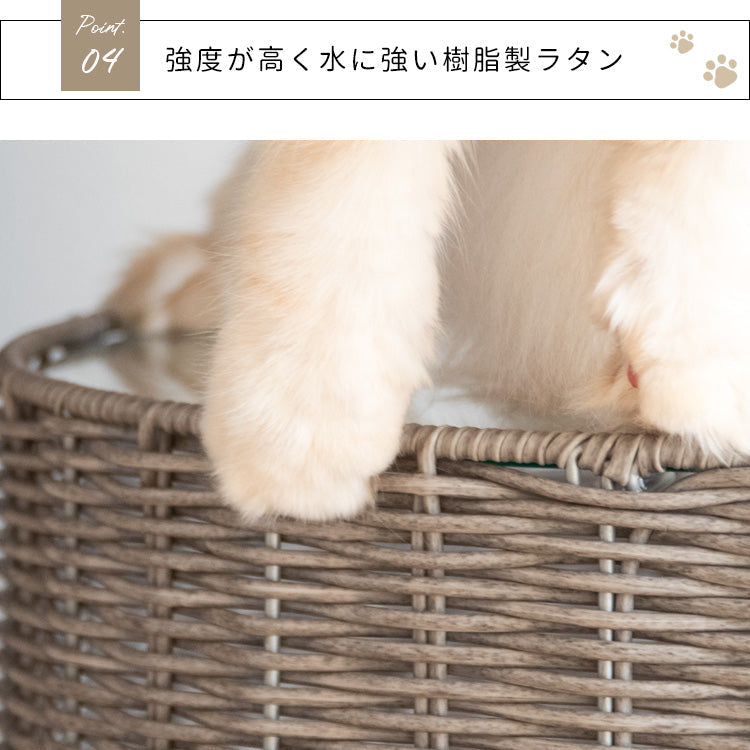 [幅40cm] 猫ちぐら Pienet ラタン キャットハウス 宮武製作所