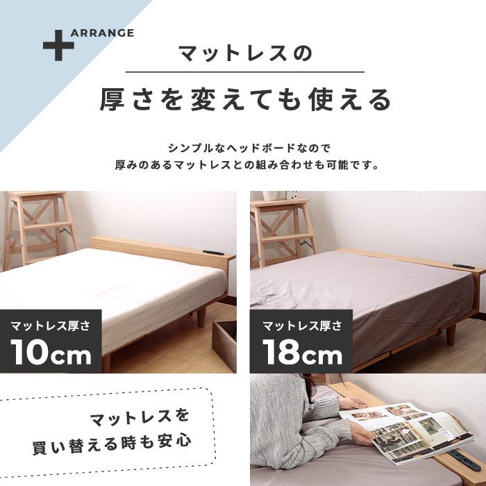 [S] USBコンセント ローベッドフレーム単体 ジャパンディ Duranta デュランタ 北欧風 ナカバヤシ