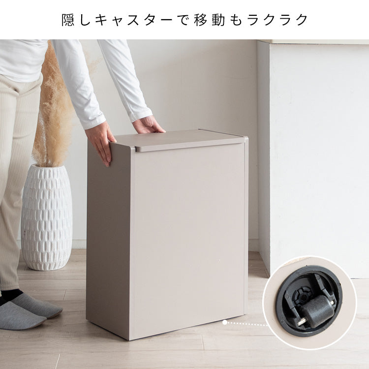 [幅45cm] 木製キッチンペール 分別 ゴミ箱 省スペース キャスター付き Chere 宮武製作所