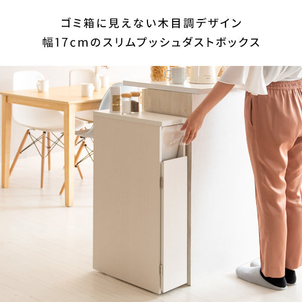 [幅17cm] スリムダストボックス Santia プッシュ式 ダストボックス おしゃれ 省スペース ランドリー サニタリー 宮武製作所