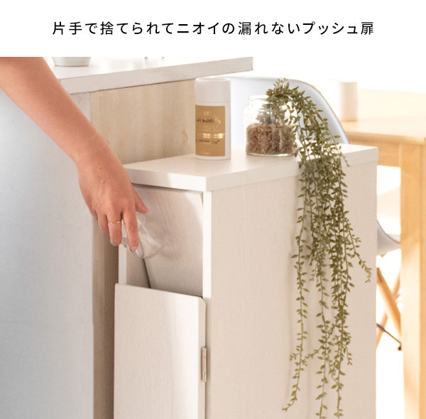 [幅17cm] スリムダストボックス Santia プッシュ式 ダストボックス おしゃれ 省スペース ランドリー サニタリー 宮武製作所
