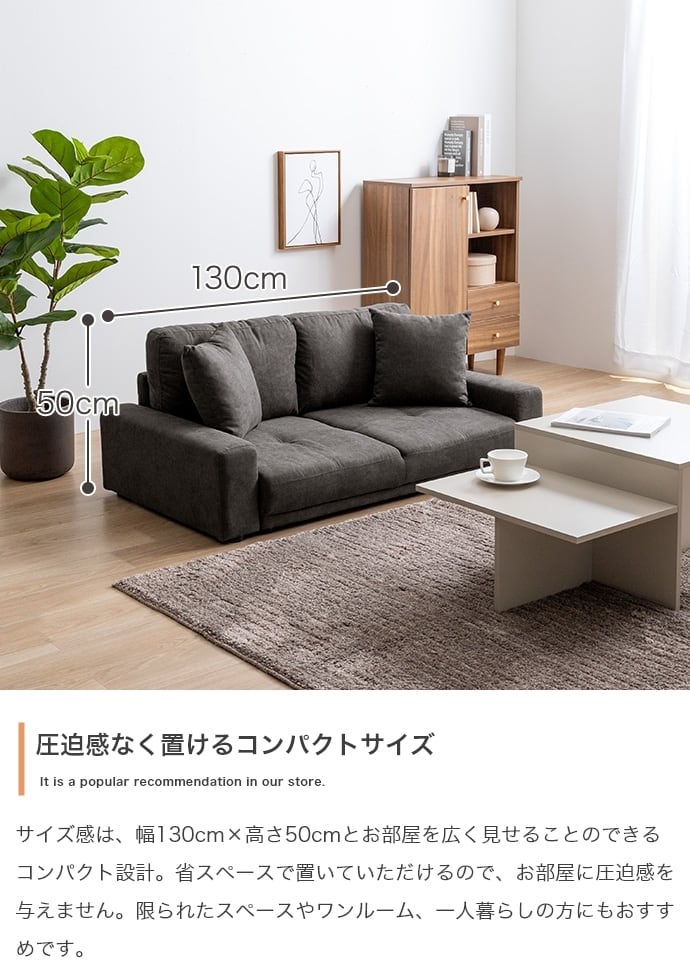 2人掛けローソファ コンパクトソファ 韓国風 エコロファニチャー