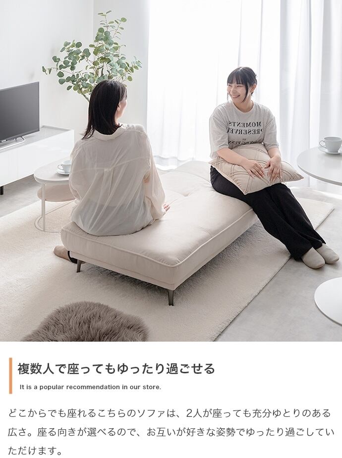 [幅136cm] 2人掛けアイランドソファ エコロファニチャー