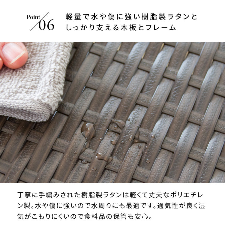 冷蔵庫上ラック Rifero 冷蔵庫 デッドスペース 可動棚 隙間収納 すき間 ラタン 扉 ホットプレート キッチン収納 キッチンラック 北欧 収納ボックス 冷蔵庫上ケース 宮武製作所