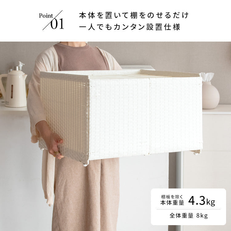 冷蔵庫上ラック Rifero 冷蔵庫 デッドスペース 可動棚 隙間収納 すき間 ラタン 扉 ホットプレート キッチン収納 キッチンラック 北欧 収納ボックス 冷蔵庫上ケース 宮武製作所