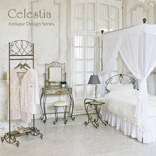 ハンガーラック Celestia コートハンガー 姫系インテリア 棚付き 可愛い おしゃれ 宮武製作所
